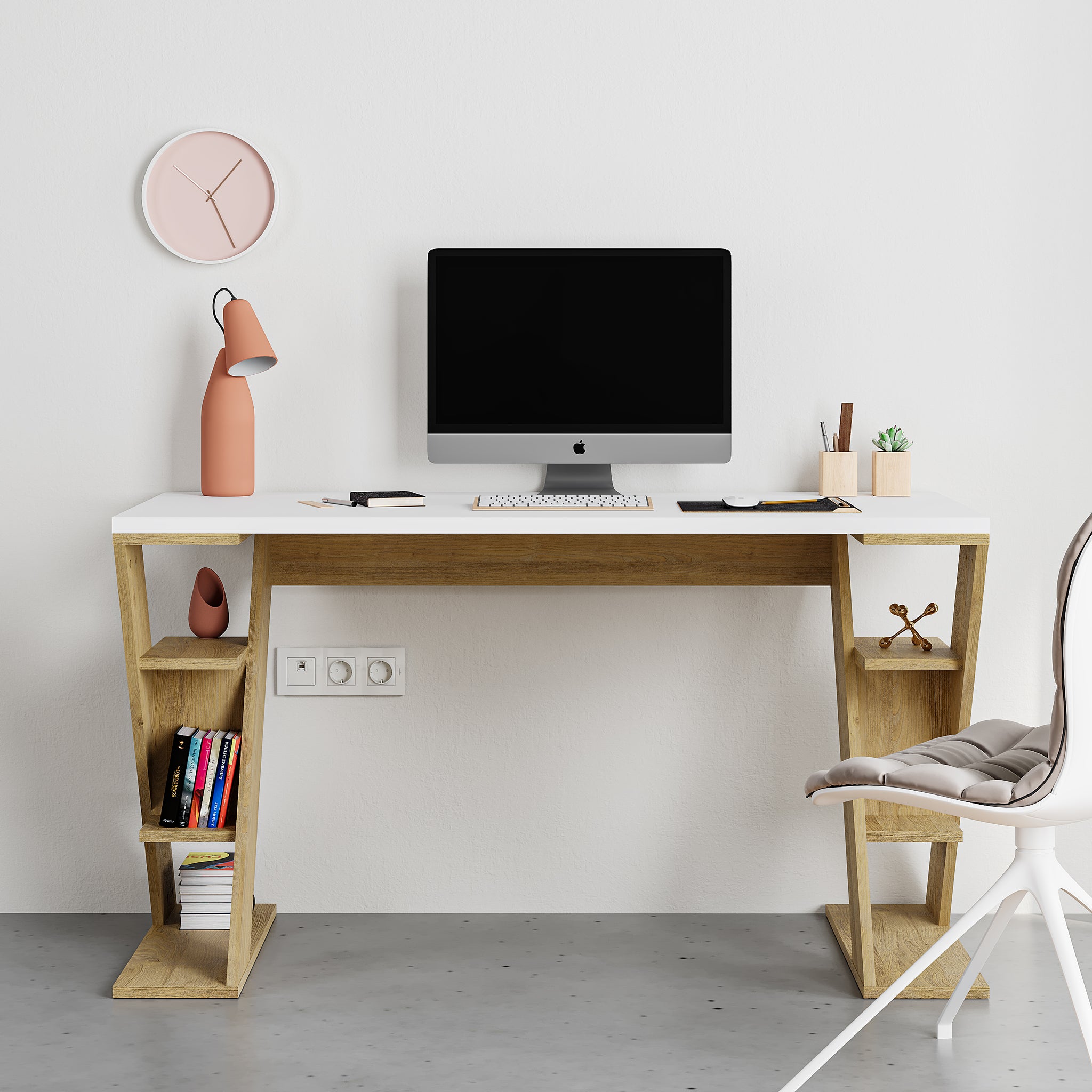 BUREAU BUTTERFLY BLANC/CHÊNE / 16952