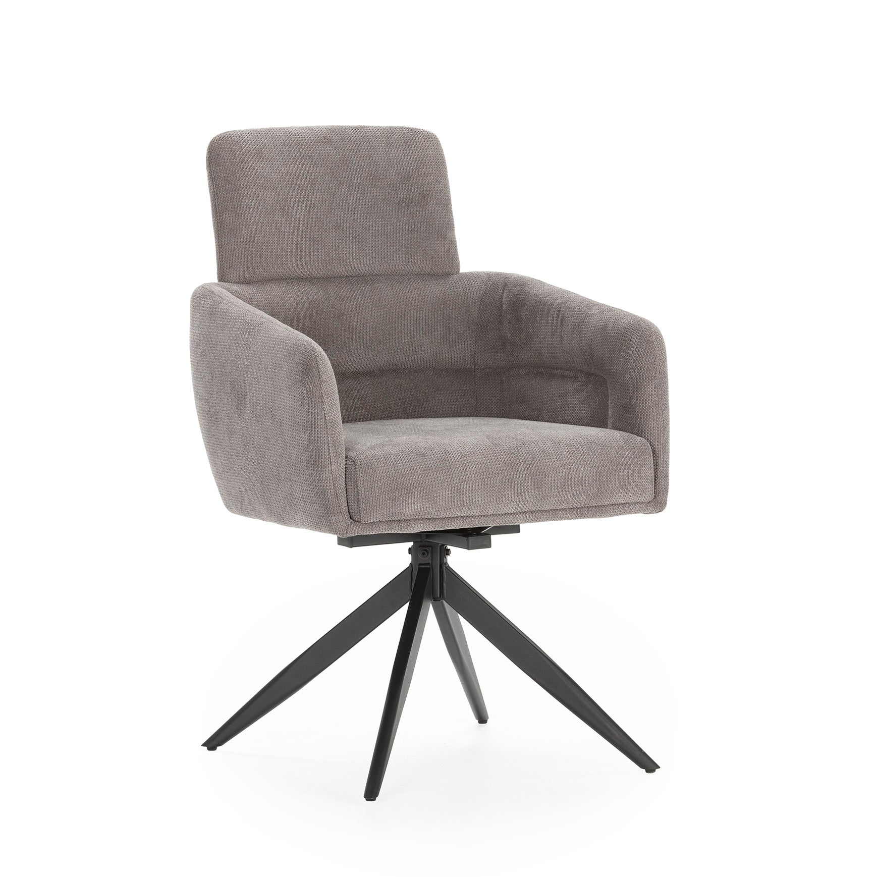 FAUTEUIL PIVOTANT AIXA GRIS FONCE/PIED NOIR / 17808