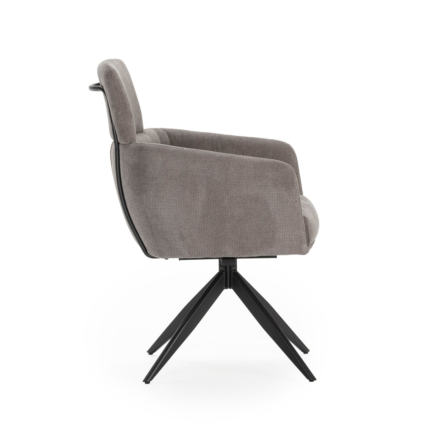 FAUTEUIL PIVOTANT AIXA GRIS FONCE/PIED NOIR / 17808