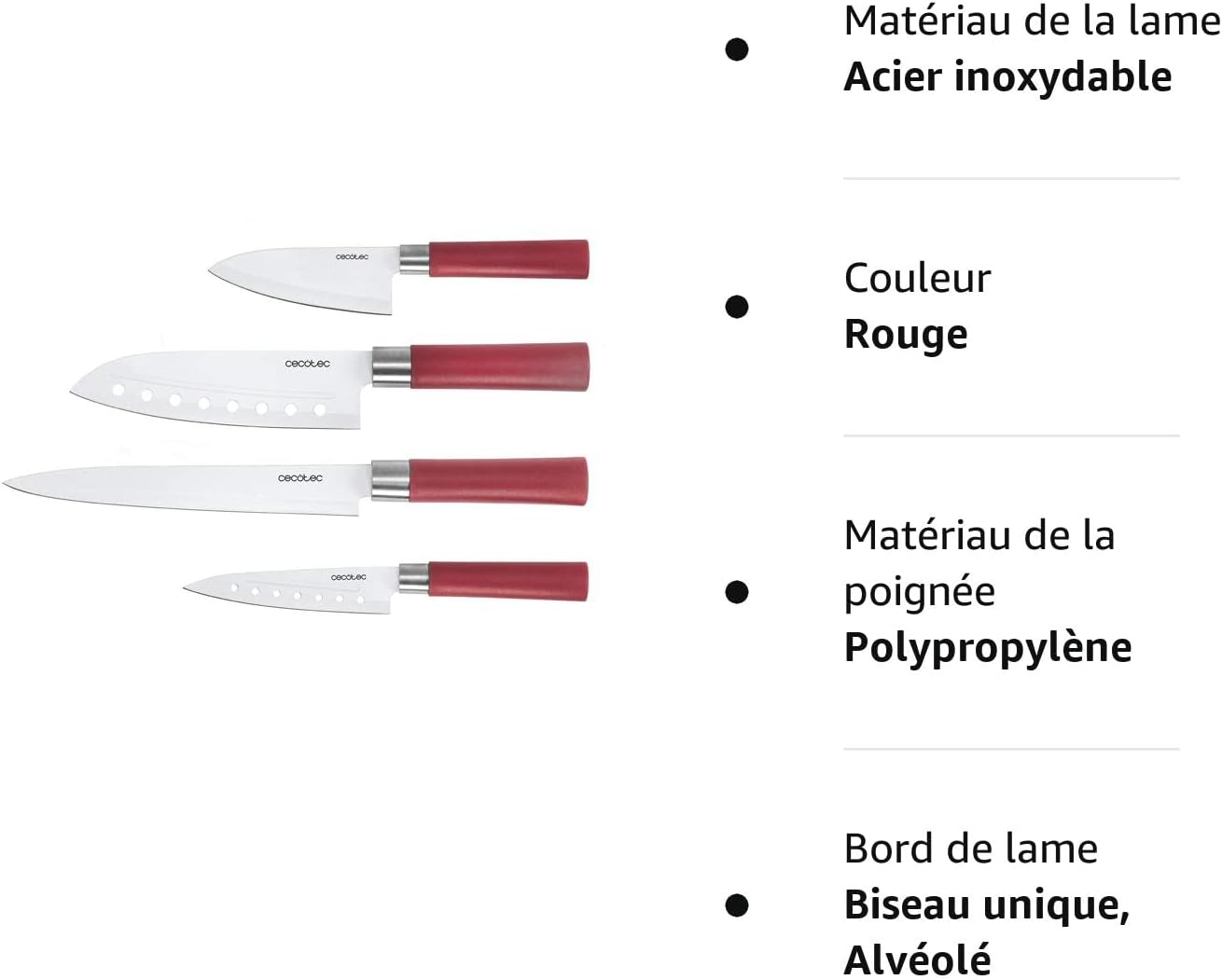 Set de 4 couteaux professionnels style asiatique Sanyoku / 1002