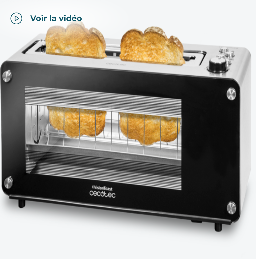 VisionToast - Grille-pain, 1260 W, fenêtres en verre / 3042