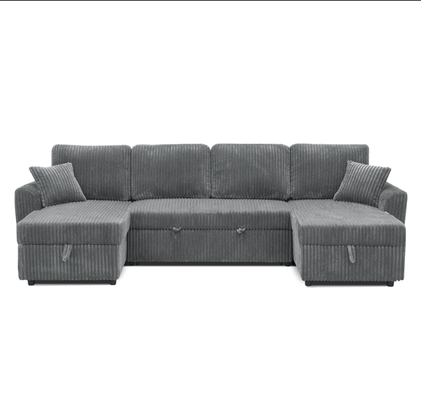 Canapé convertible gris / YL-93163UGREY