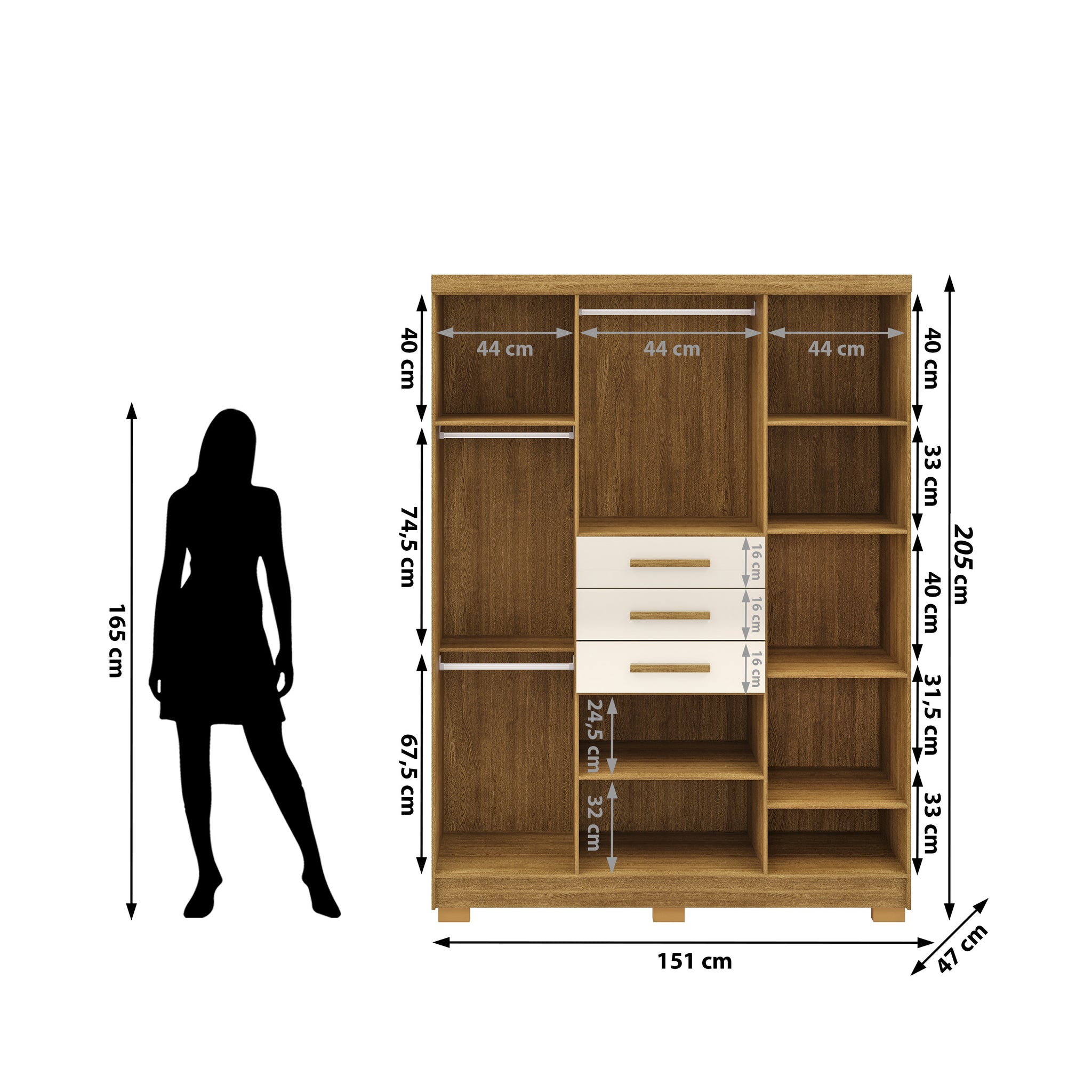 Armoire TAURUS NATURE CHAMPANHE / 10020NATURECHAMPANHE