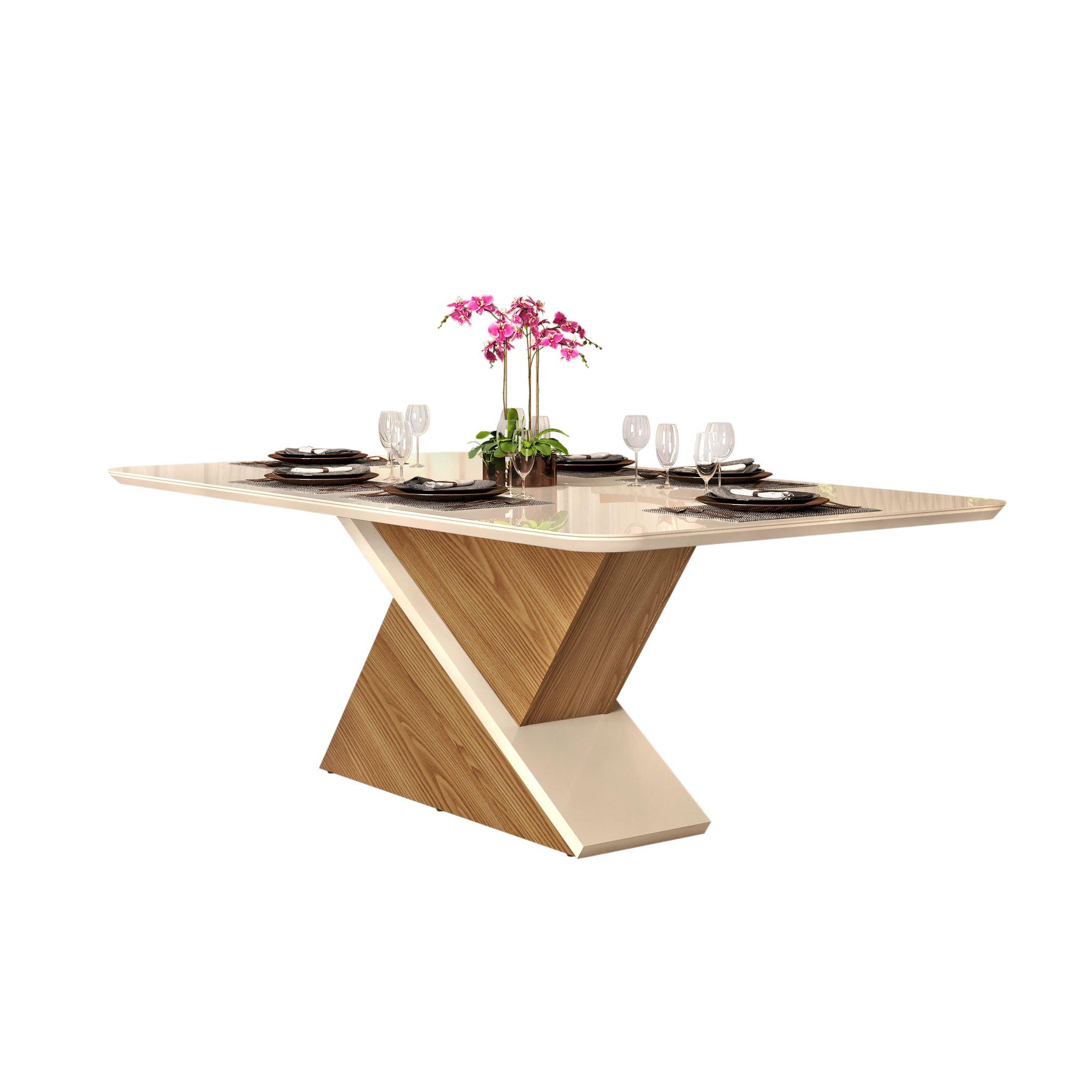 Table avec 8 chaises / ZAFIRABLANC