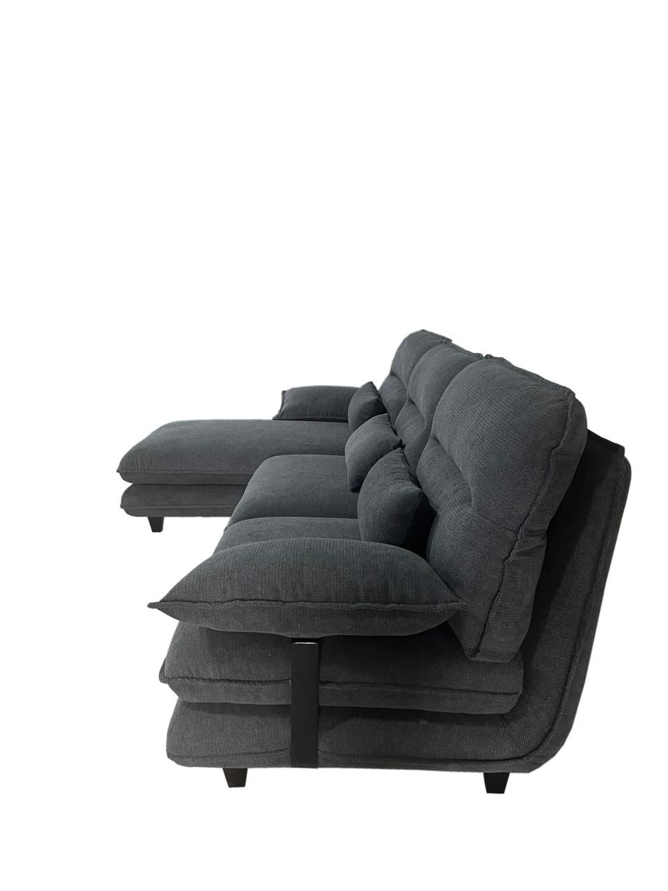 Canapé d'angle avec support métal / H-8816DARKGREY