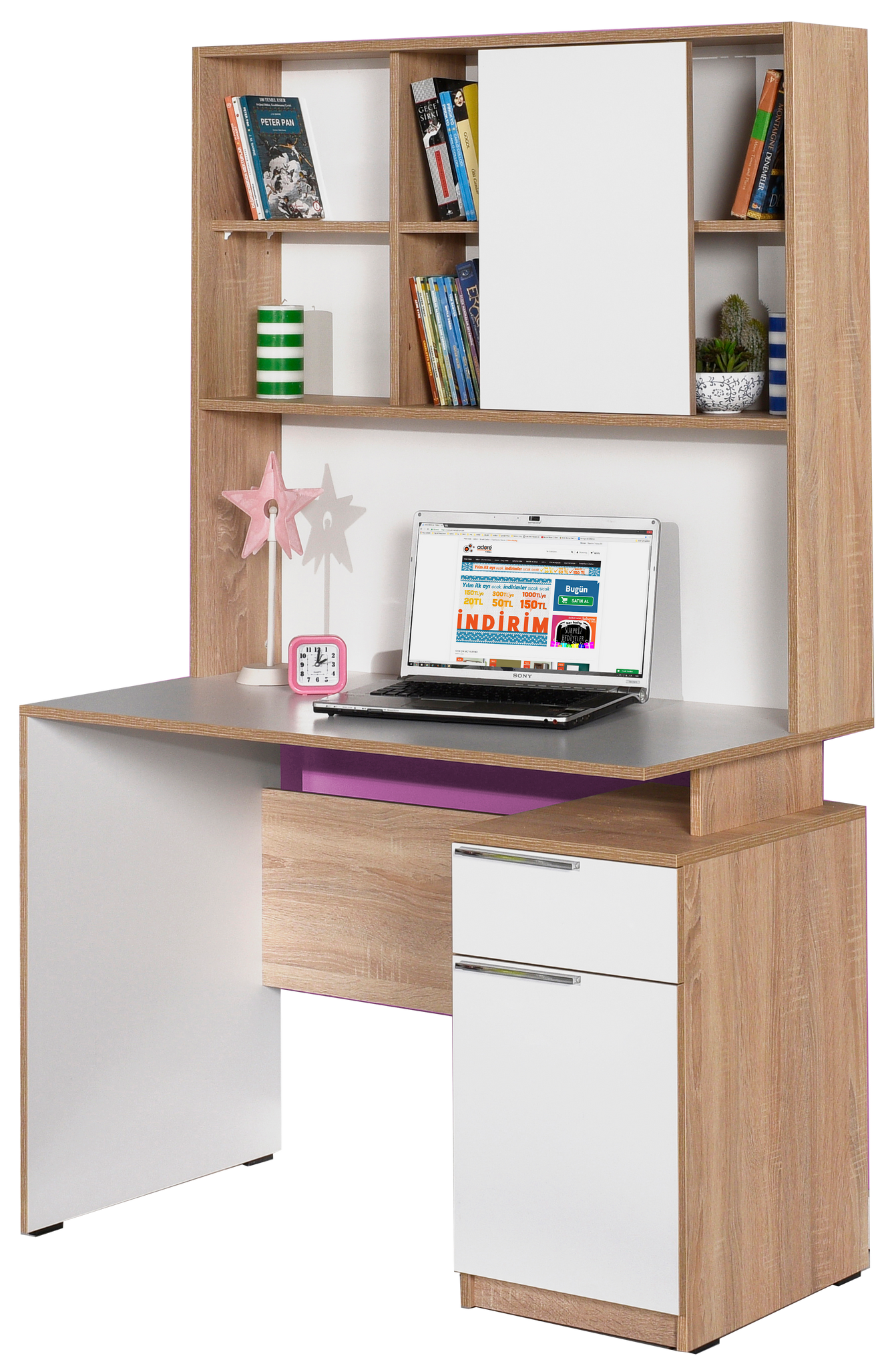 Bureau avec tiroir et porte coulissante / CMU-722-SD-1